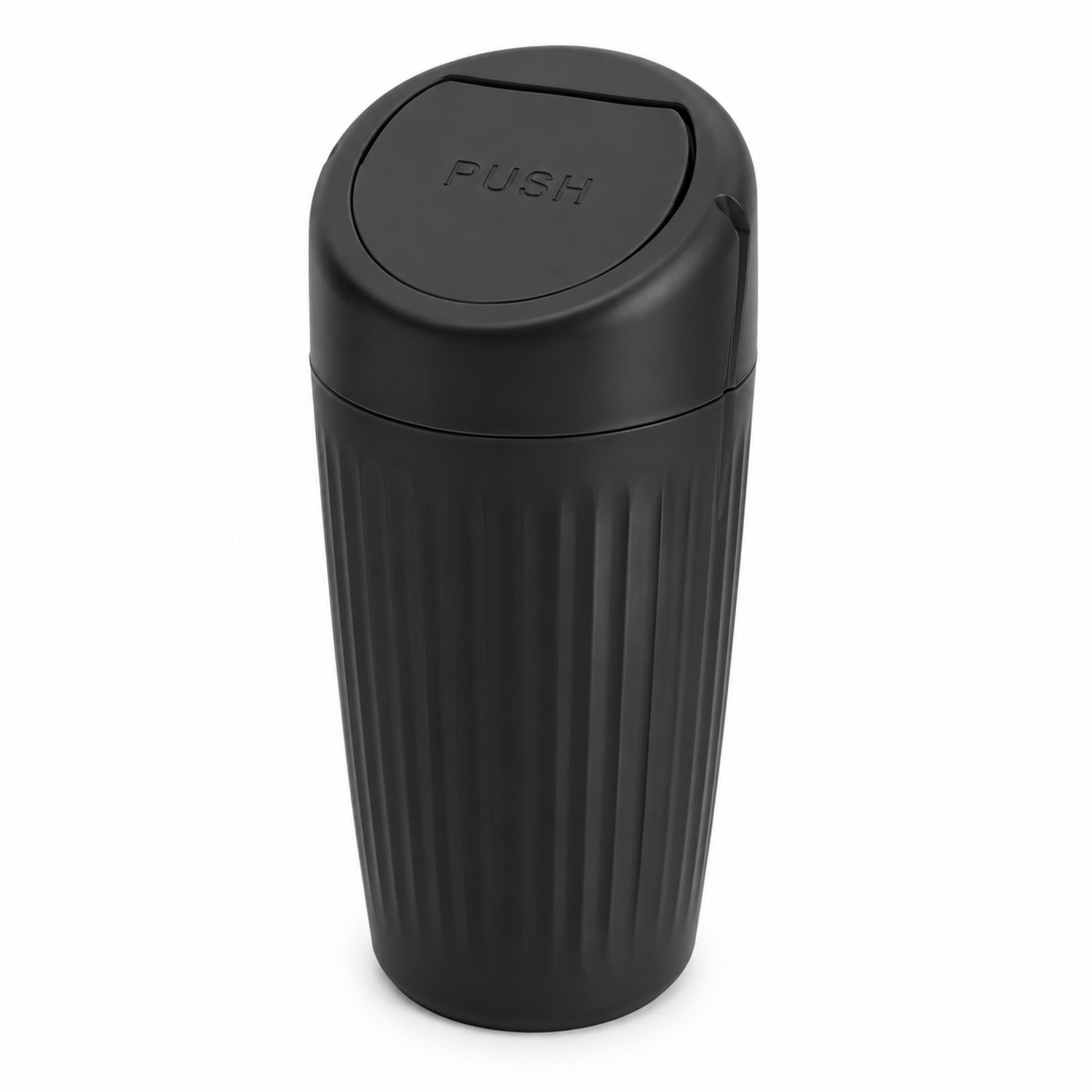 Papelera de Escritorio Negra con Tapa Abatible de 3L