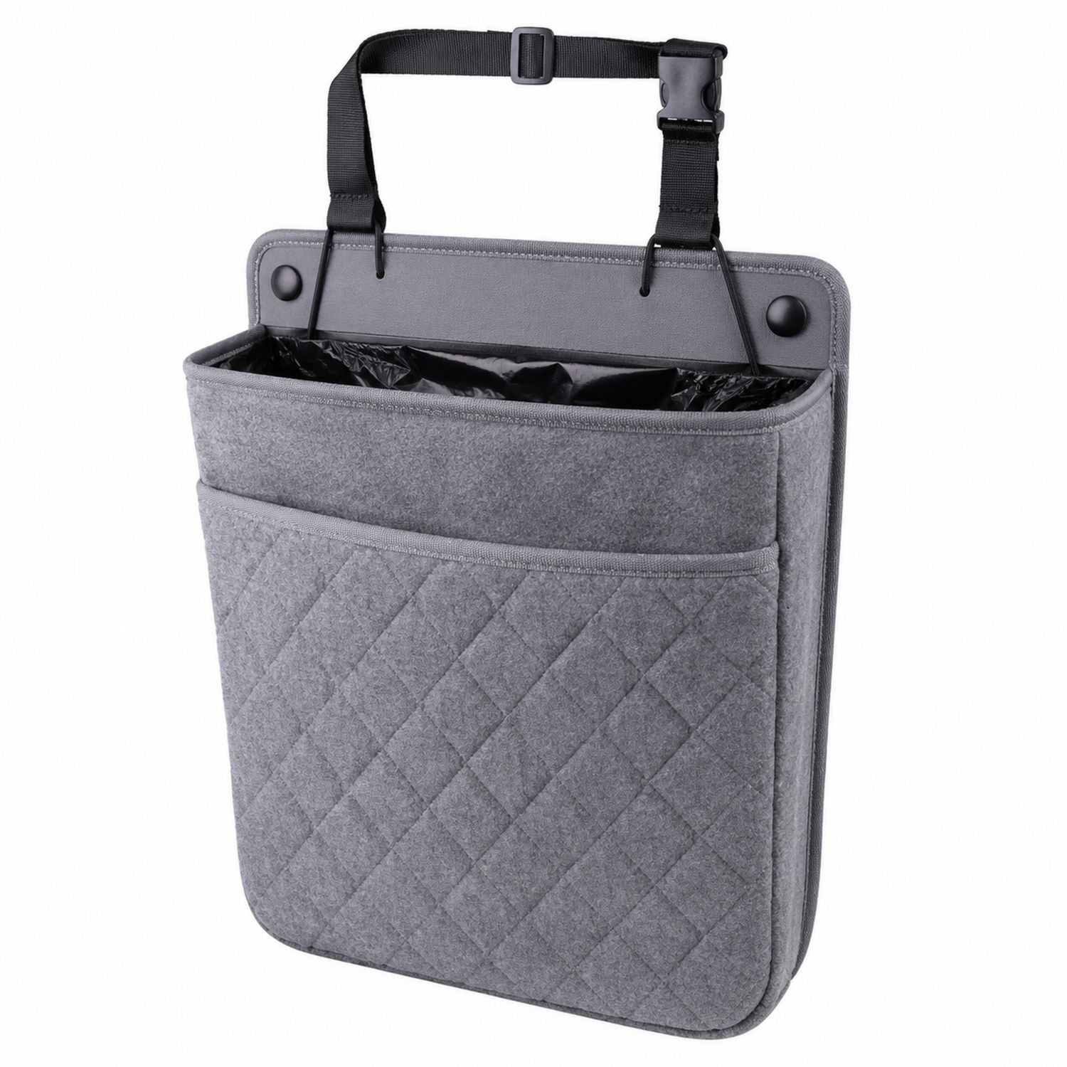 Papelera Colgante para Coche Gris con Diseño Acolchado