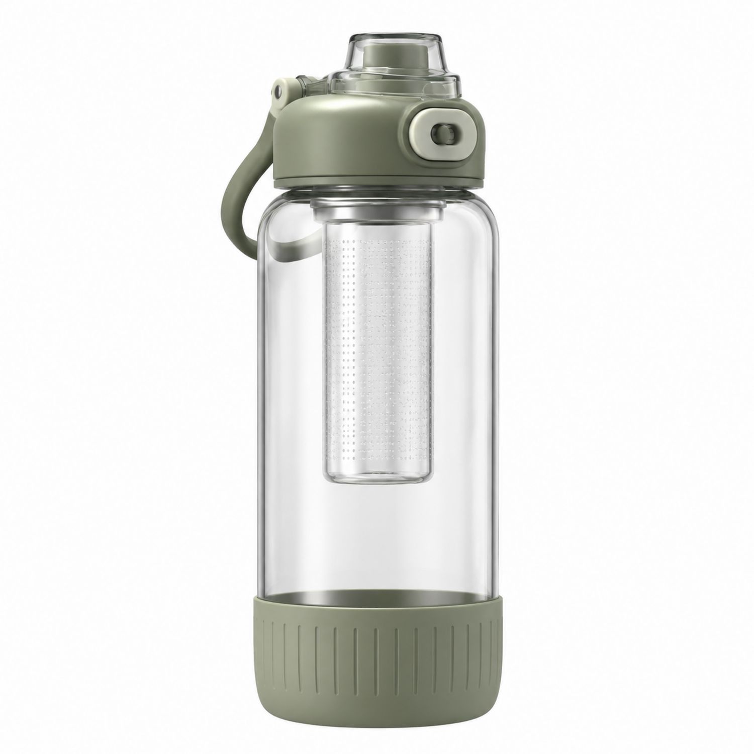 Trinkflasche mit Teesieb 500ml Olivgrün
