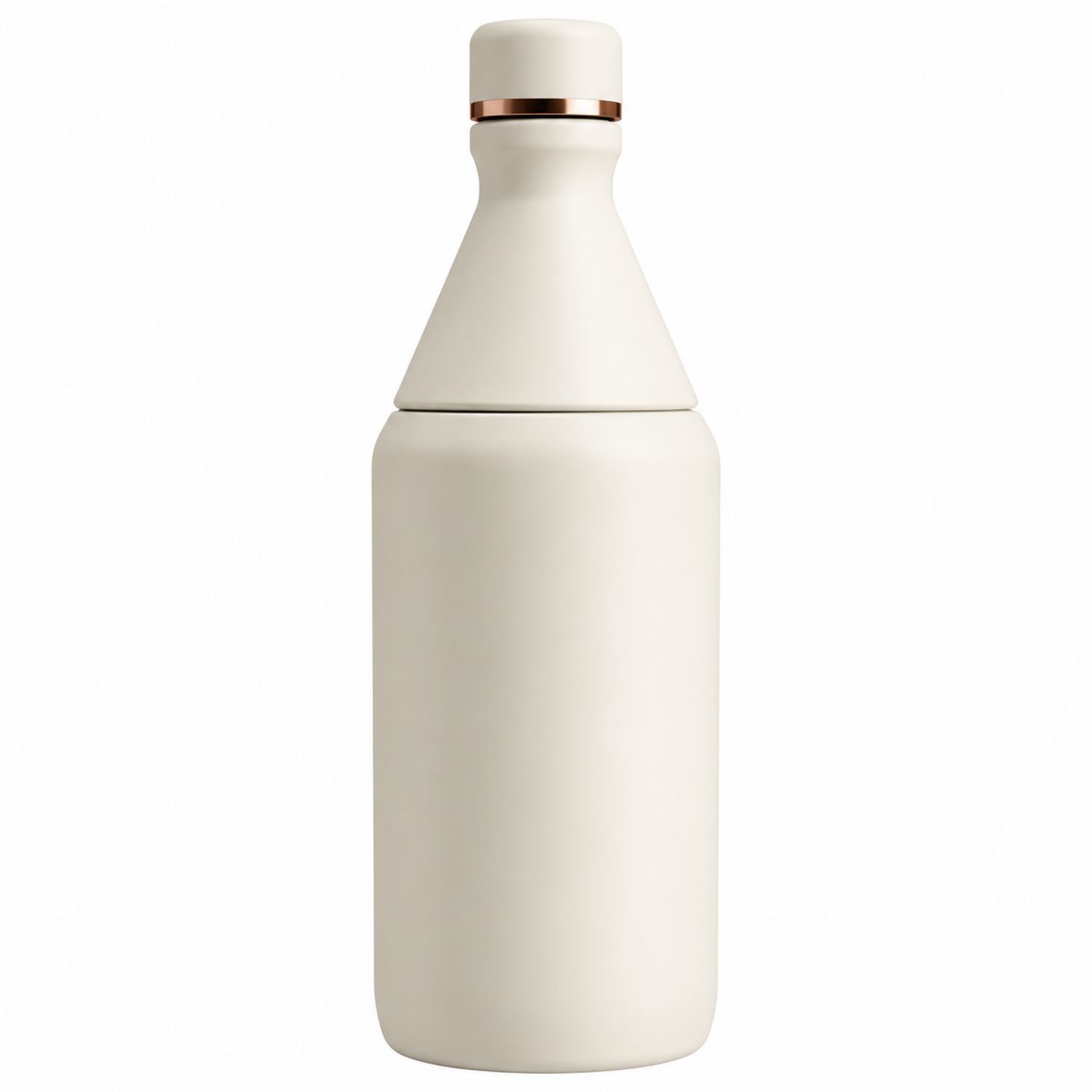 Cremefarbene Thermosflasche 500ml, Doppelwandig, Auslaufsicher