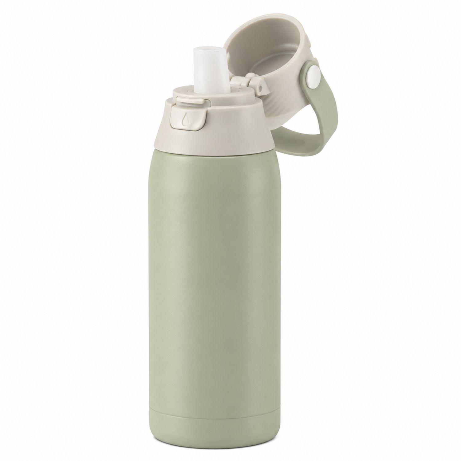 Thermosflasche mit Strohhalm Salbeigrün 500ml
