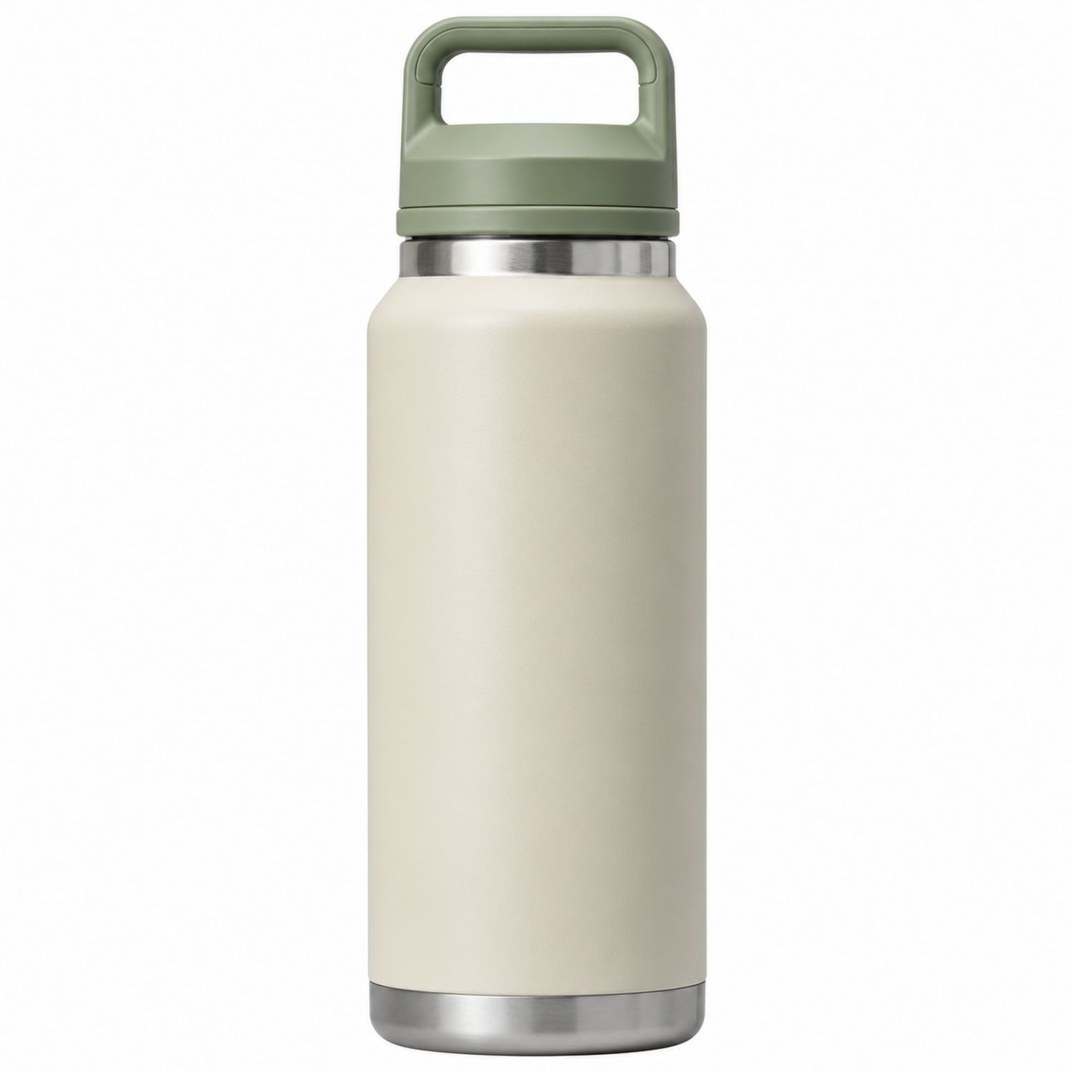 Doppelwandige Isolierflasche 1000ml Creme/Grün