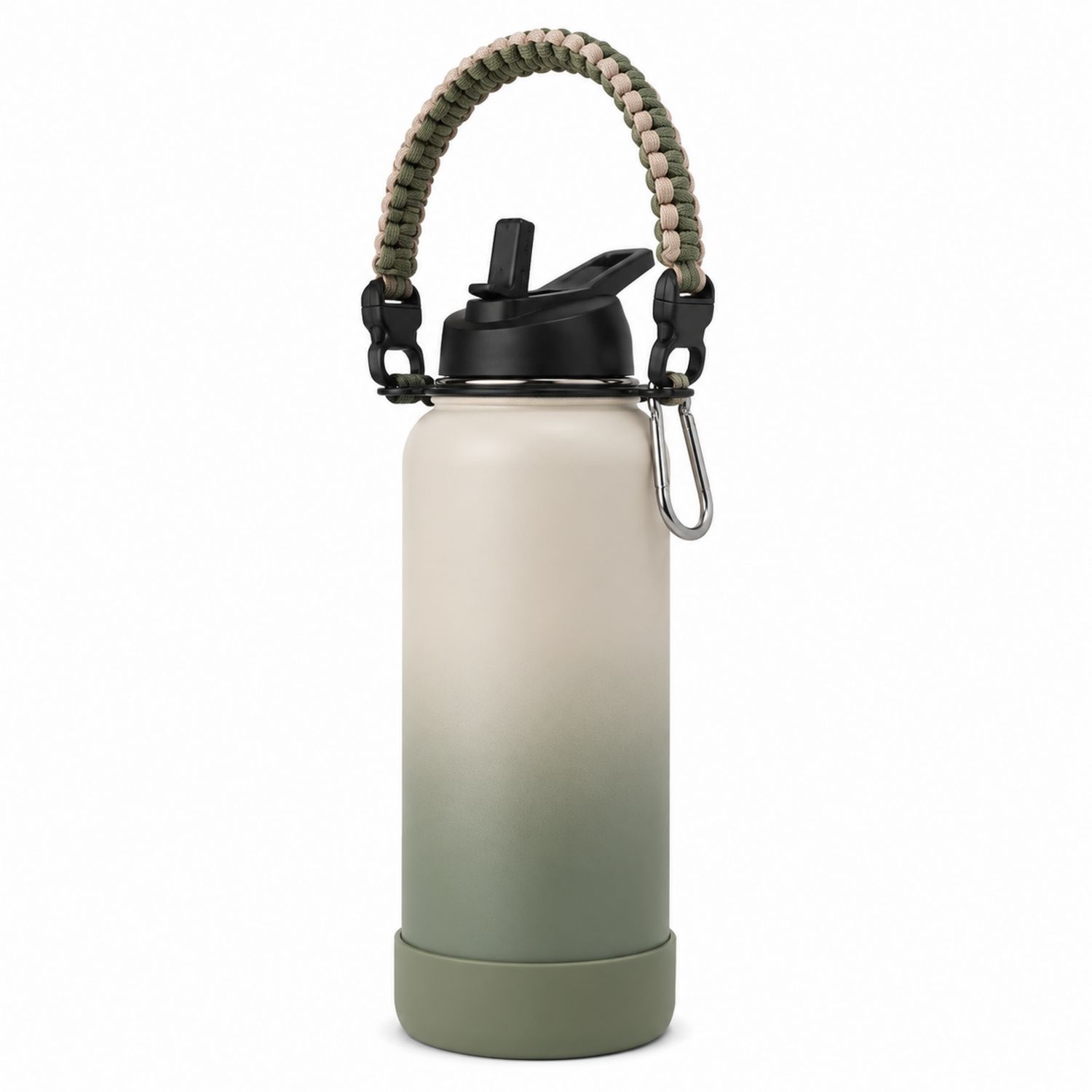 500ml Isolierflasche Khaki/Beige mit Paracord-Tragegriff
