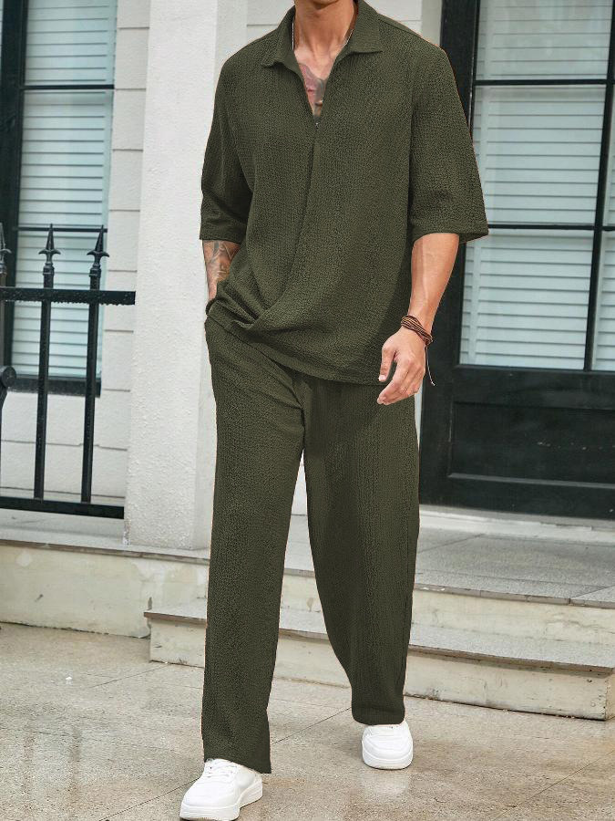 Men’s Textured Resort Set