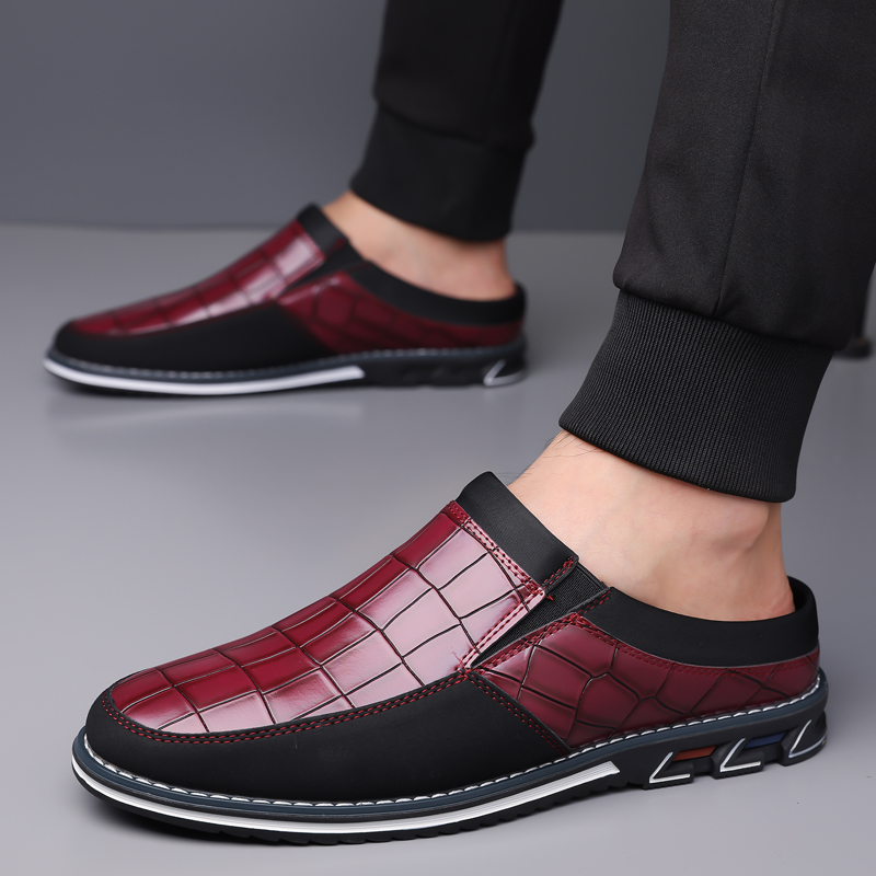 Men's Fashion Calfskin Leather Slippers