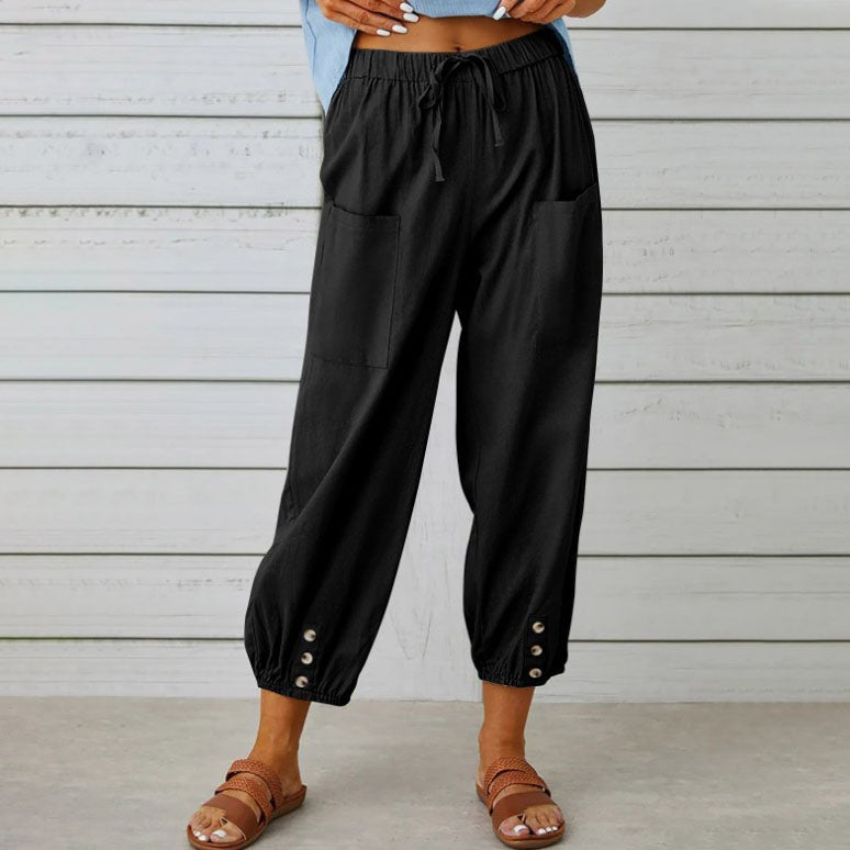 Lidia™ - Weite Damenhose aus Baumwolle und Leinen