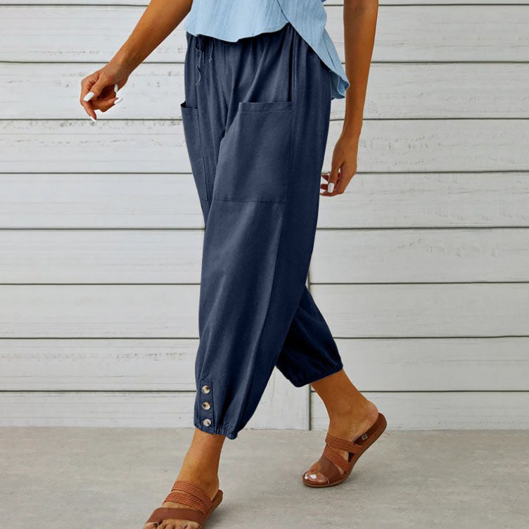 Lidia™ - Weite Damenhose aus Baumwolle und Leinen