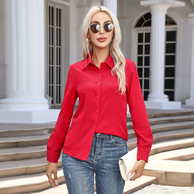 🔥2026 New Arrival: Women's Fashionable Casual Long-Sleeve Button-Down Shirt