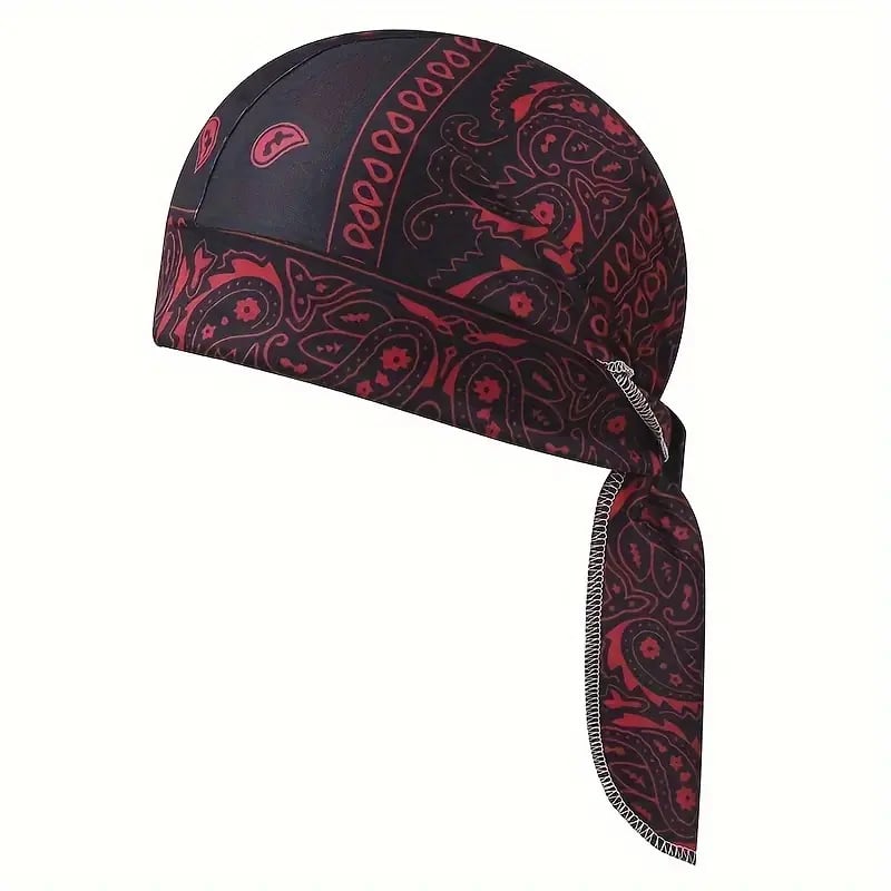 Paisley Cooling Headscarf Cap 5Pcs Set, Motorcycle Pirate Head Wrap Safety Helmet Liner