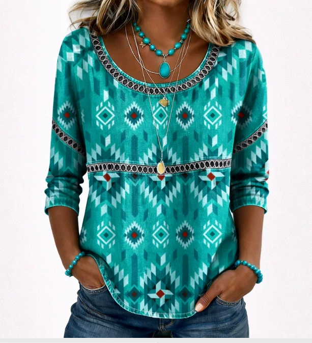 New Arrivals🔥 Women's Vintage Abstrct Casual Loose Blouse Shirt