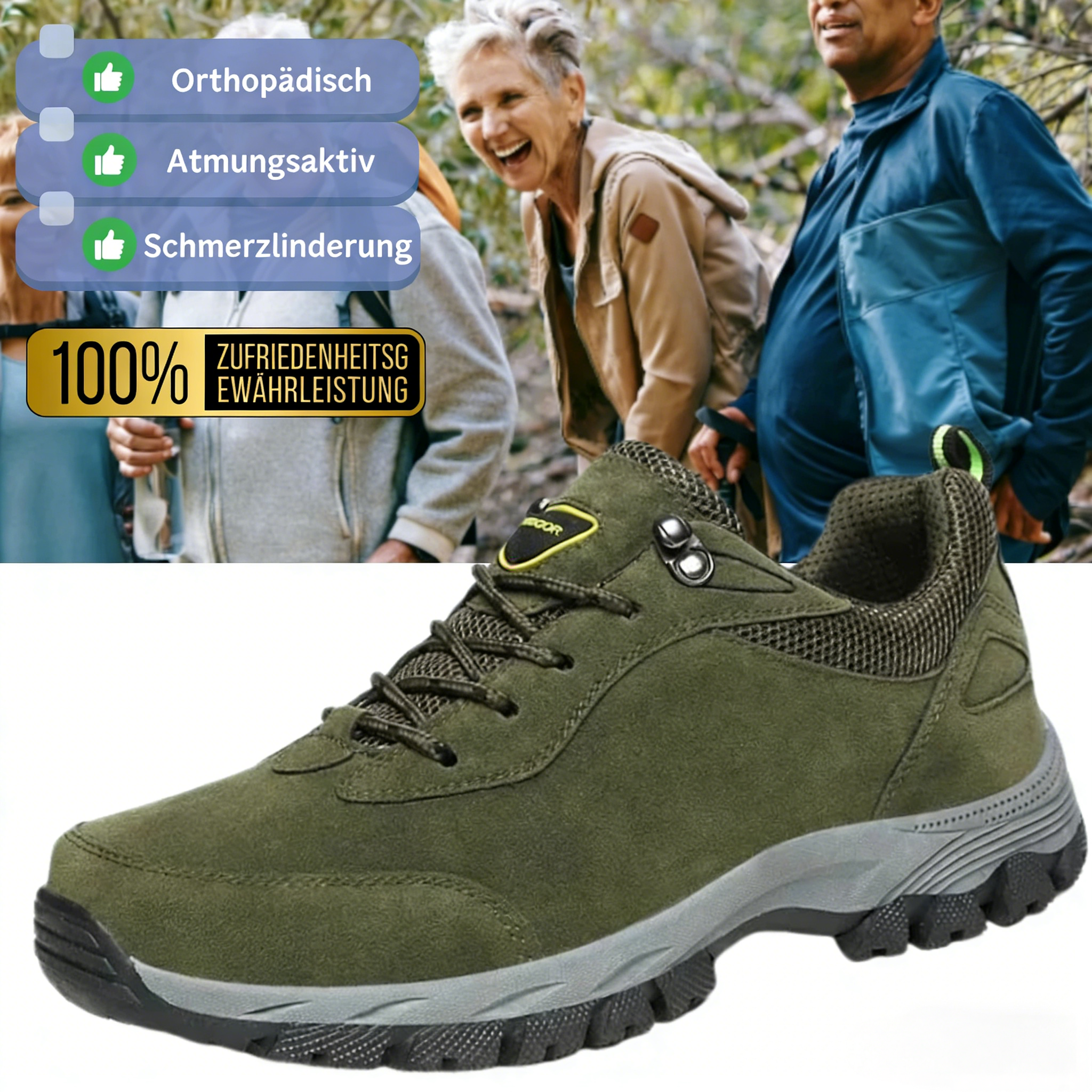 Herren Outdoor-Schuhe mit guter Fußgewölbe-Unterstützung, atmungsaktiv & bequem