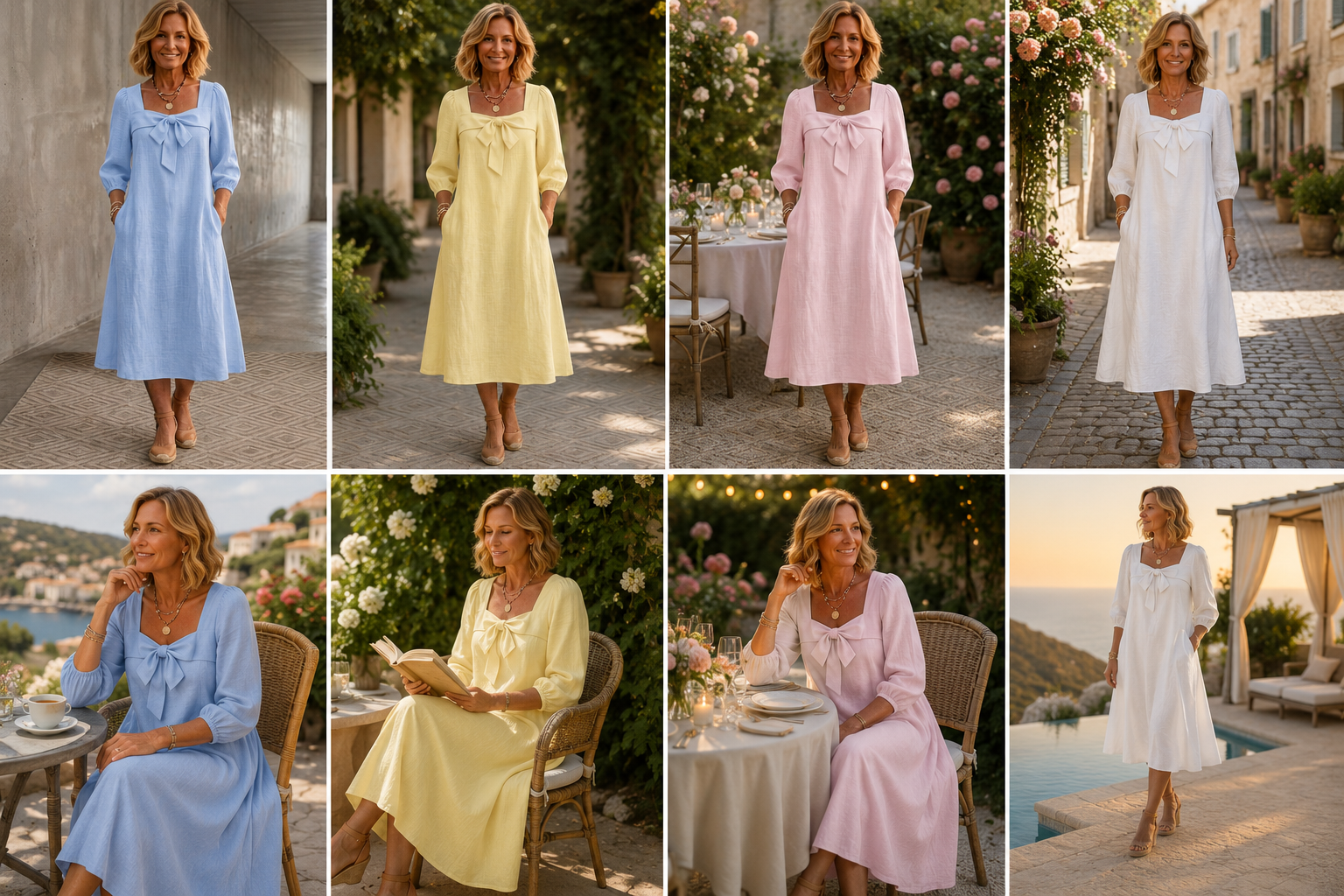 Elegantes Sommerkleid mit femininer Schleife