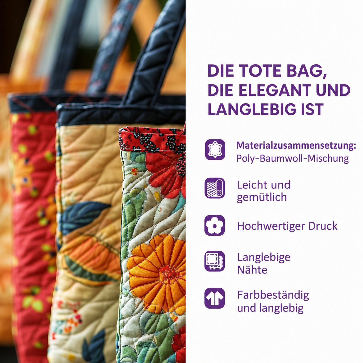 Gesteppte Alltagstasche mit weichem Tragegefühl