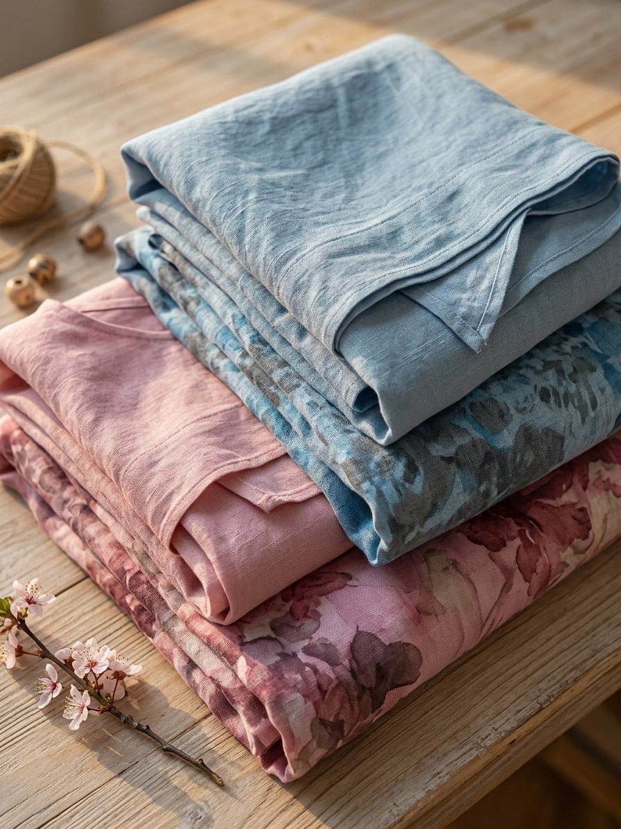 Casual Cotton-Linen Floral Vacation Set