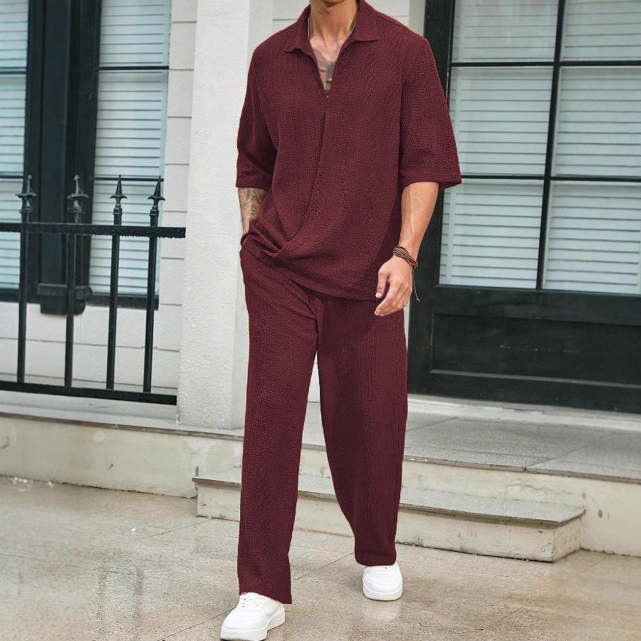 Men’s Textured Resort Set