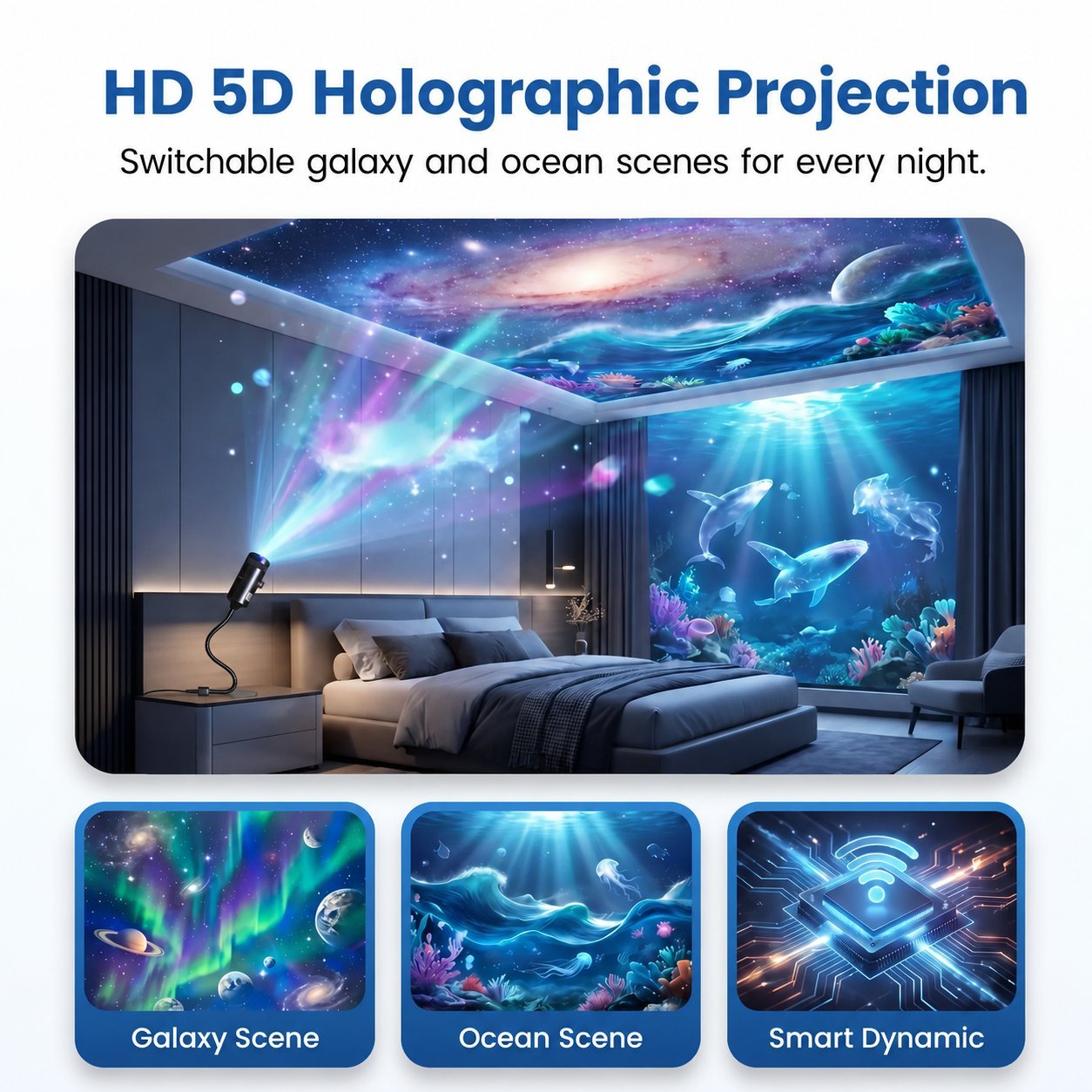 Smart Holographic Star & Ocean 5D Projector