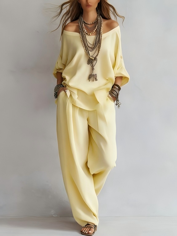 New Women's Cotton-Linen Set