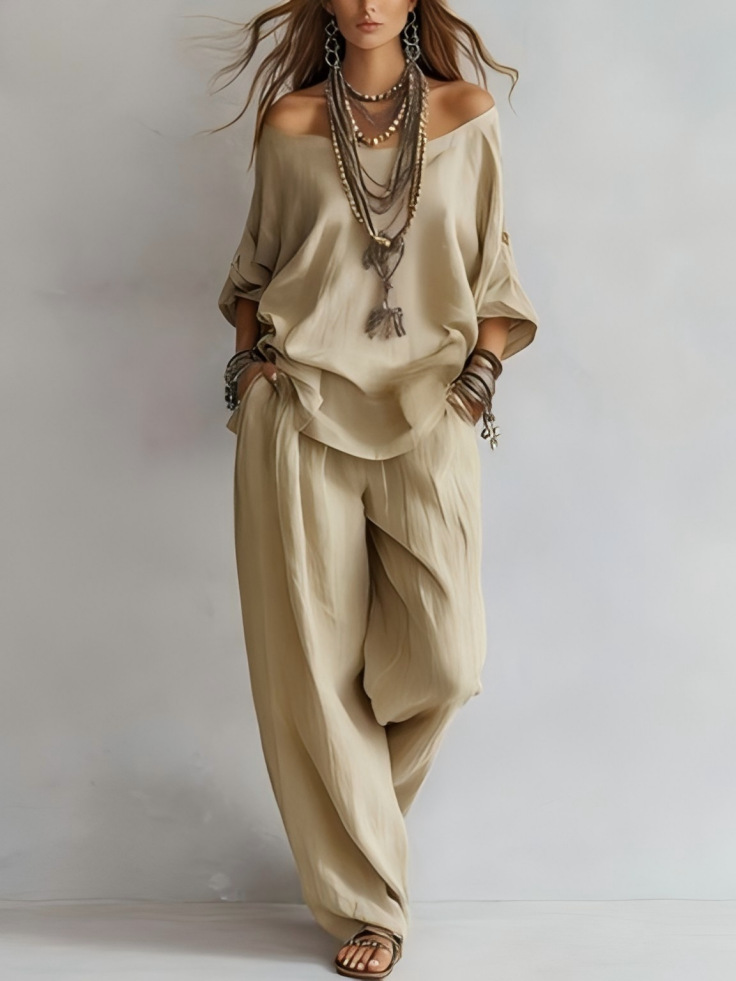 New Women's Cotton-Linen Set