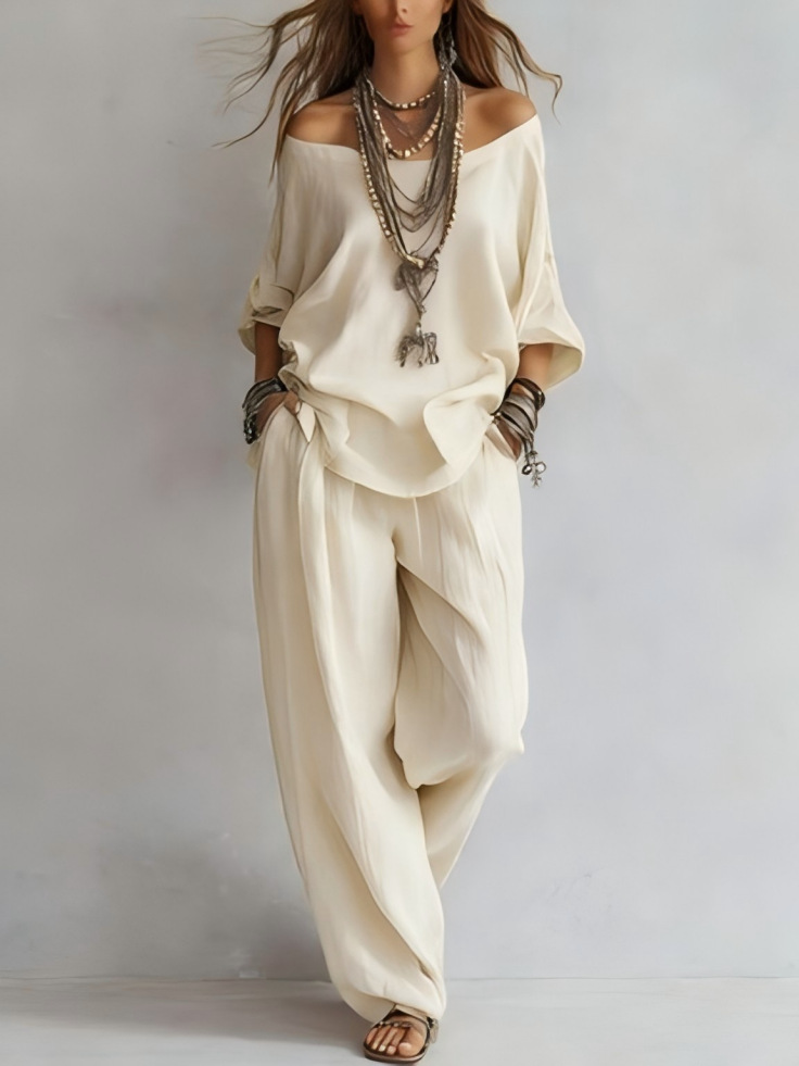 New Women's Cotton-Linen Set