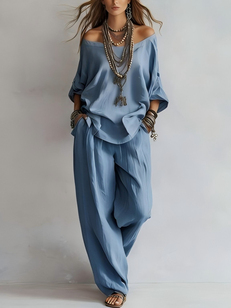 New Women's Cotton-Linen Set