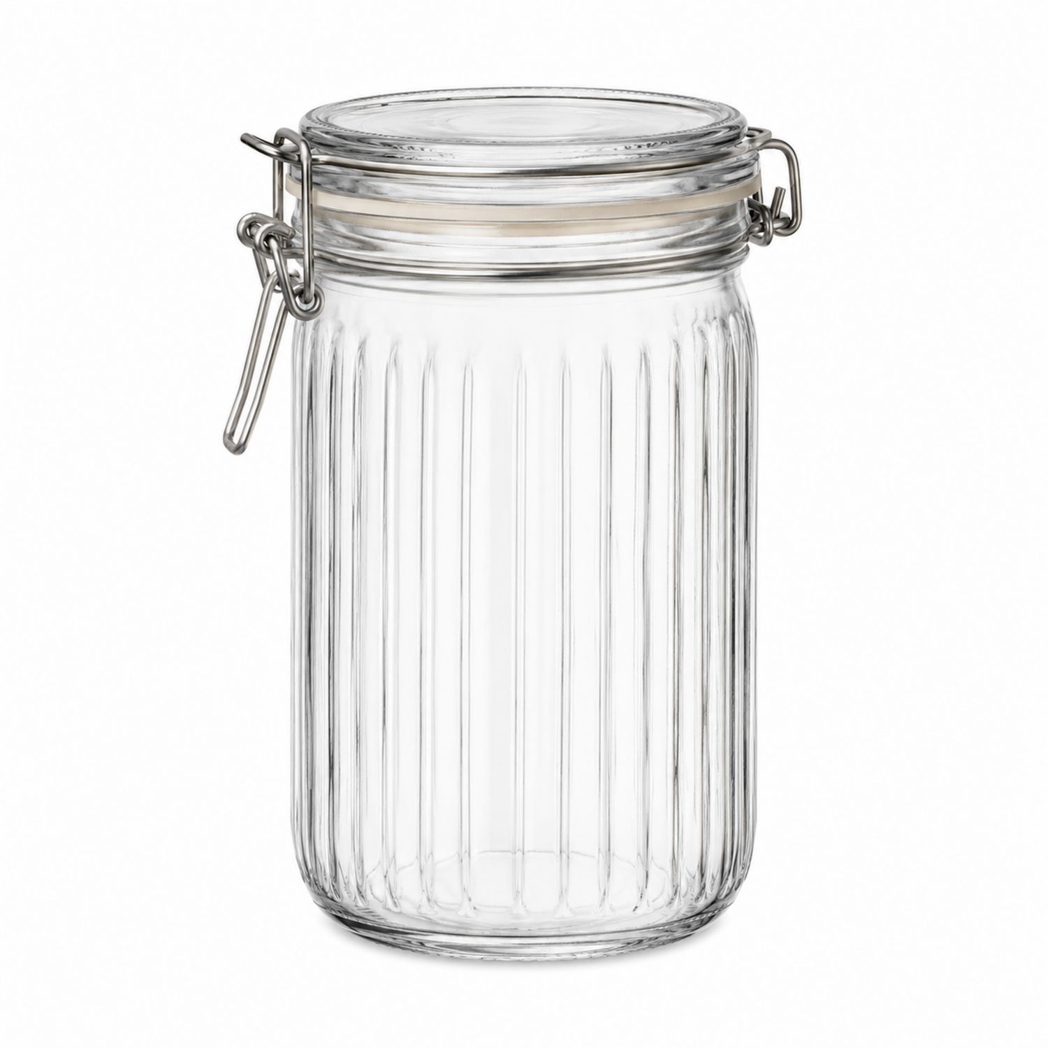 Barattolo in vetro trasparente con chiusura ermetica 1,5L-Cavessahome