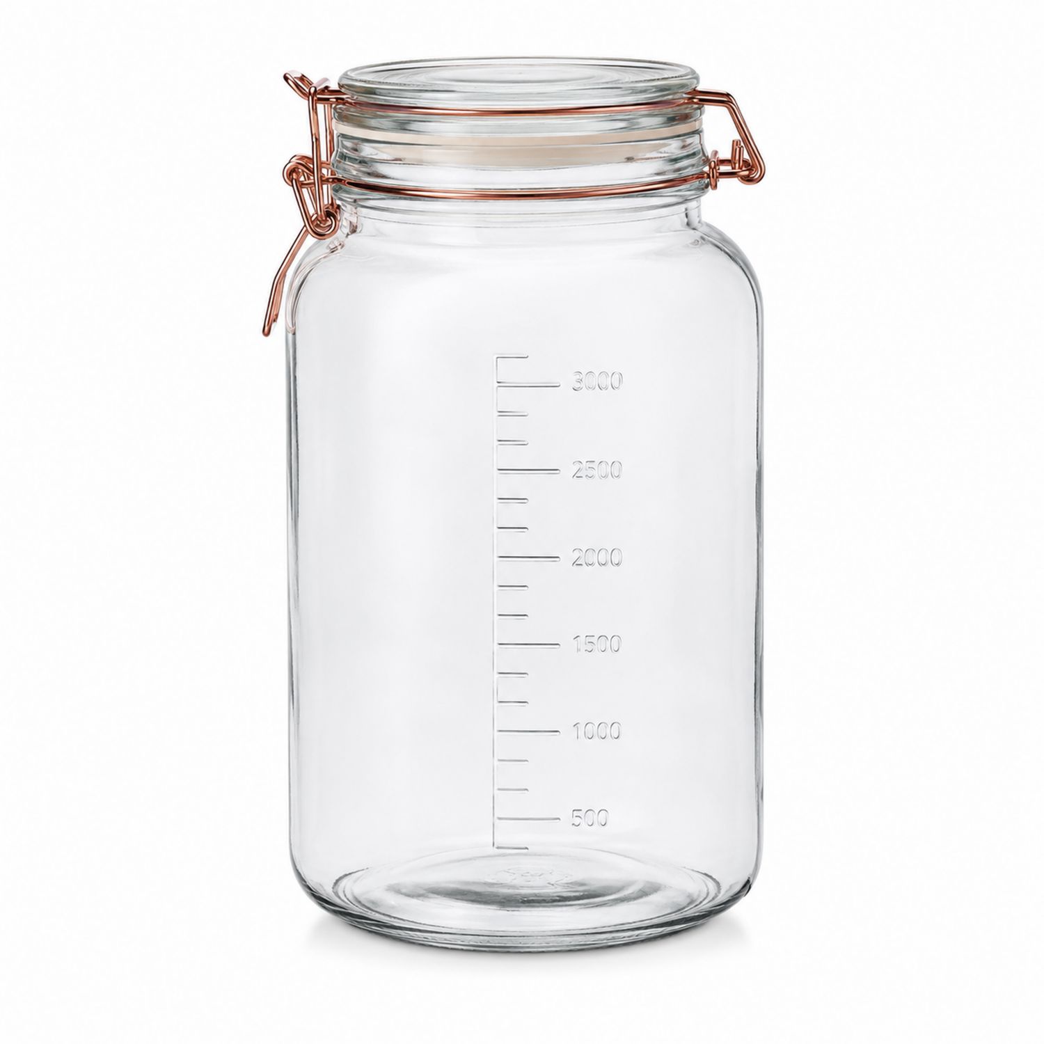Vasetto in vetro con chiusura a clip 3000 ml trasparente-Cavessahome