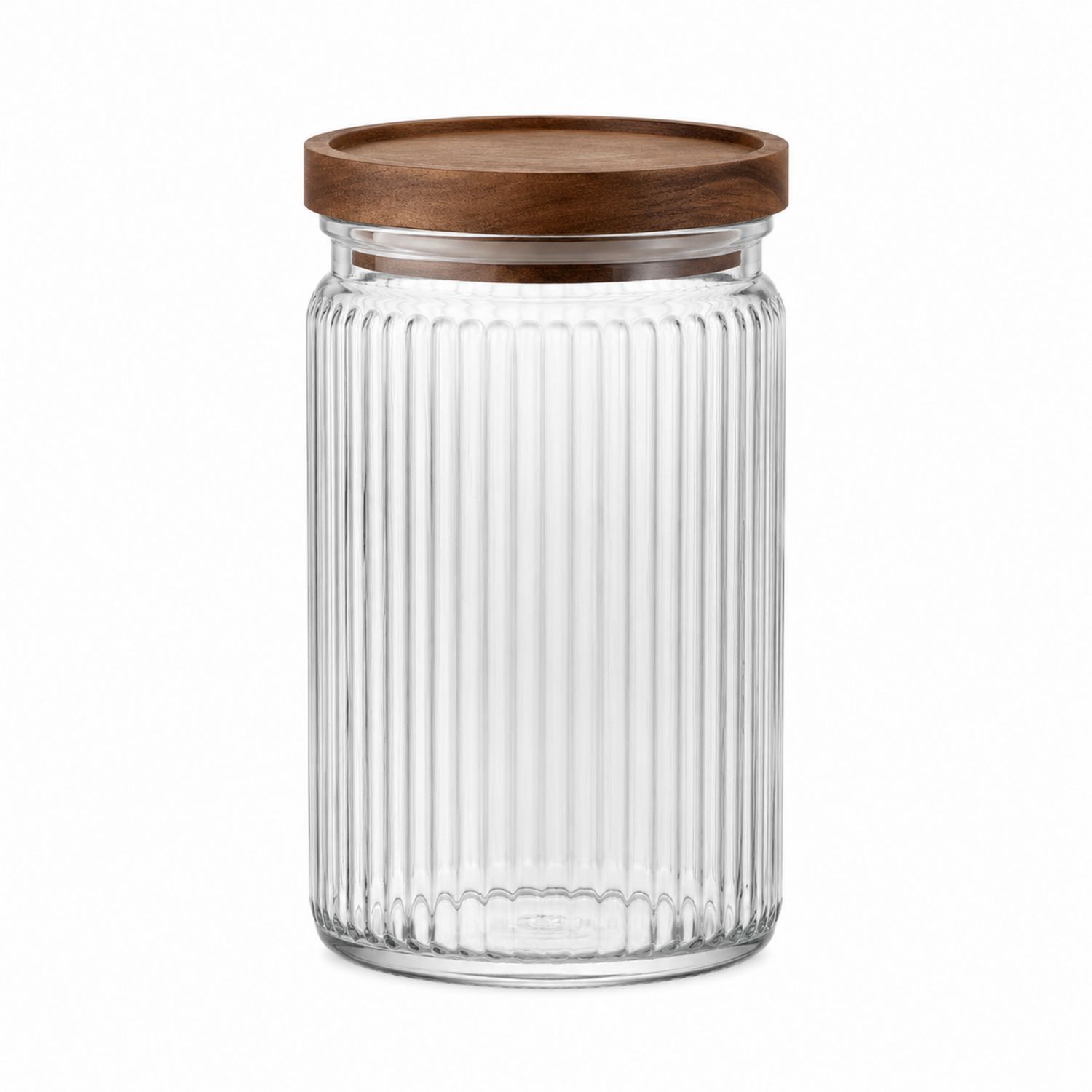 Barattolo in vetro trasparente con coperchio in legno 1000ml-Cavessahome