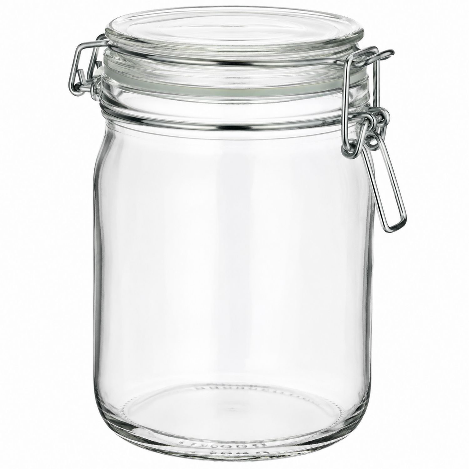 Barattolo Ermetico in Vetro Trasparente con Chiusura in Acciaio 1000ml-Cavessahome