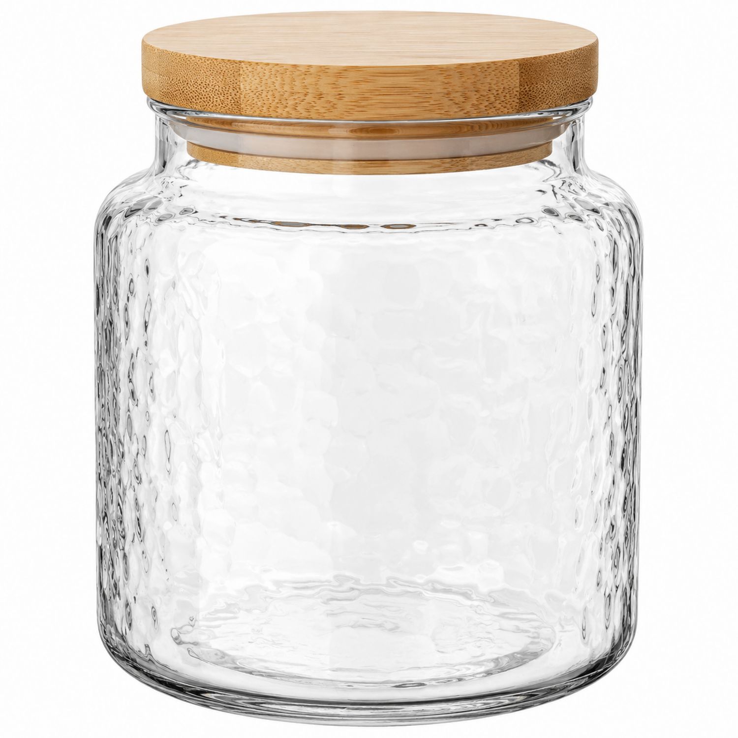Barattolo in vetro con coperchio in bambù 1000ml trasparente-Cavessahome
