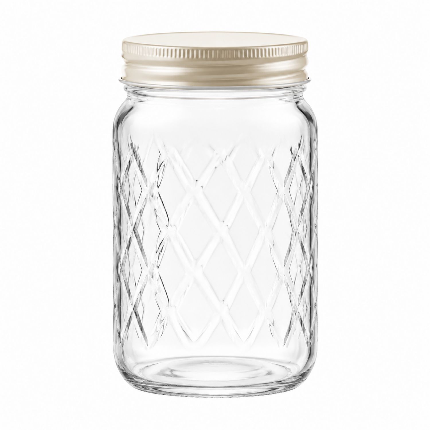 Vasetto in vetro trasparente con coperchio ermetico 1000ml-Cavessahome