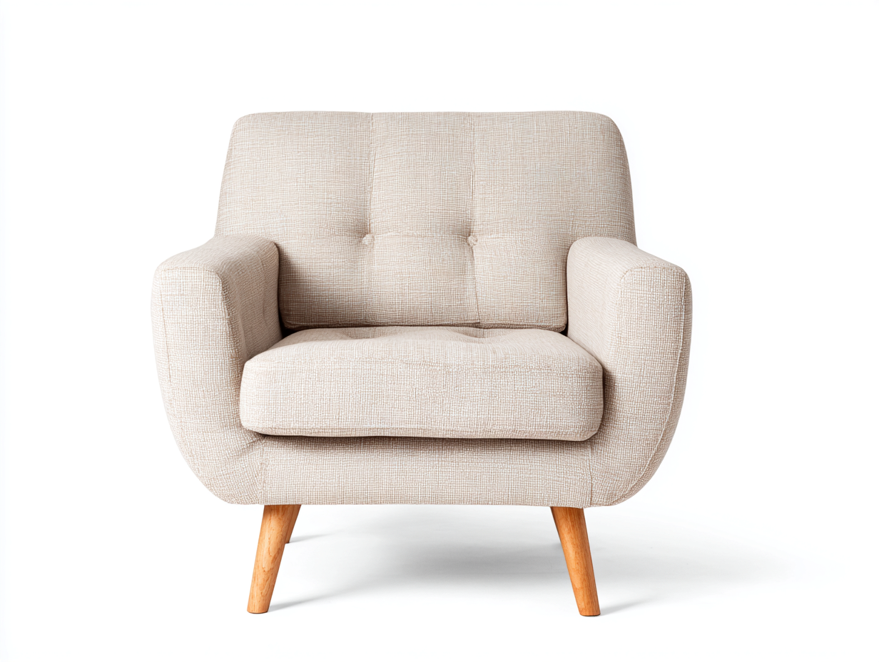 Sessel Stoff 86x82x84 cm - beige-braun - moderner Retro Stil-Kasazinest