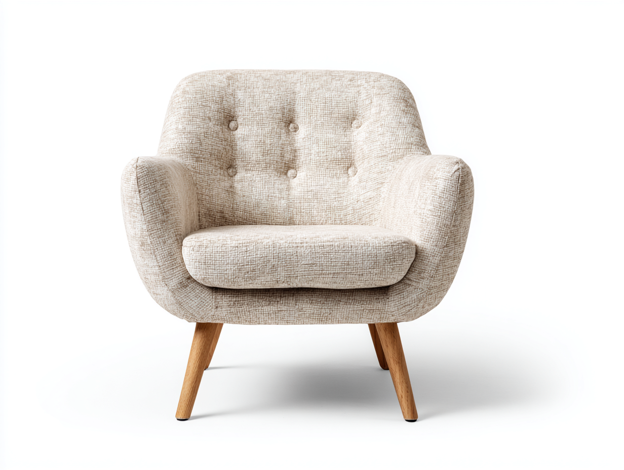 Sessel Stoff 82x78x85 cm - Beige-Braun - Skandinavisches Design-Kasazinest