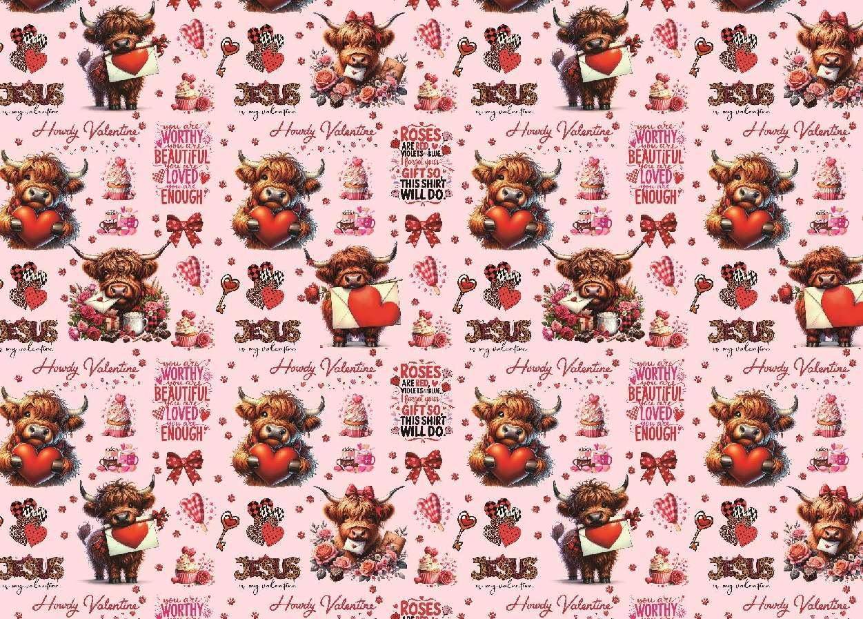 AW-PR-8EFX | Papel para San Valentín con diseño de vaquitas