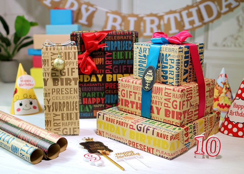 AW-PR-Z47R | Papel de cumpleaños con letras