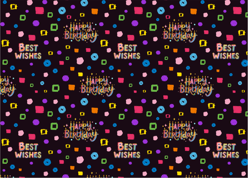 AW-PR-VABL | Papel de cumpleaños multicolor
