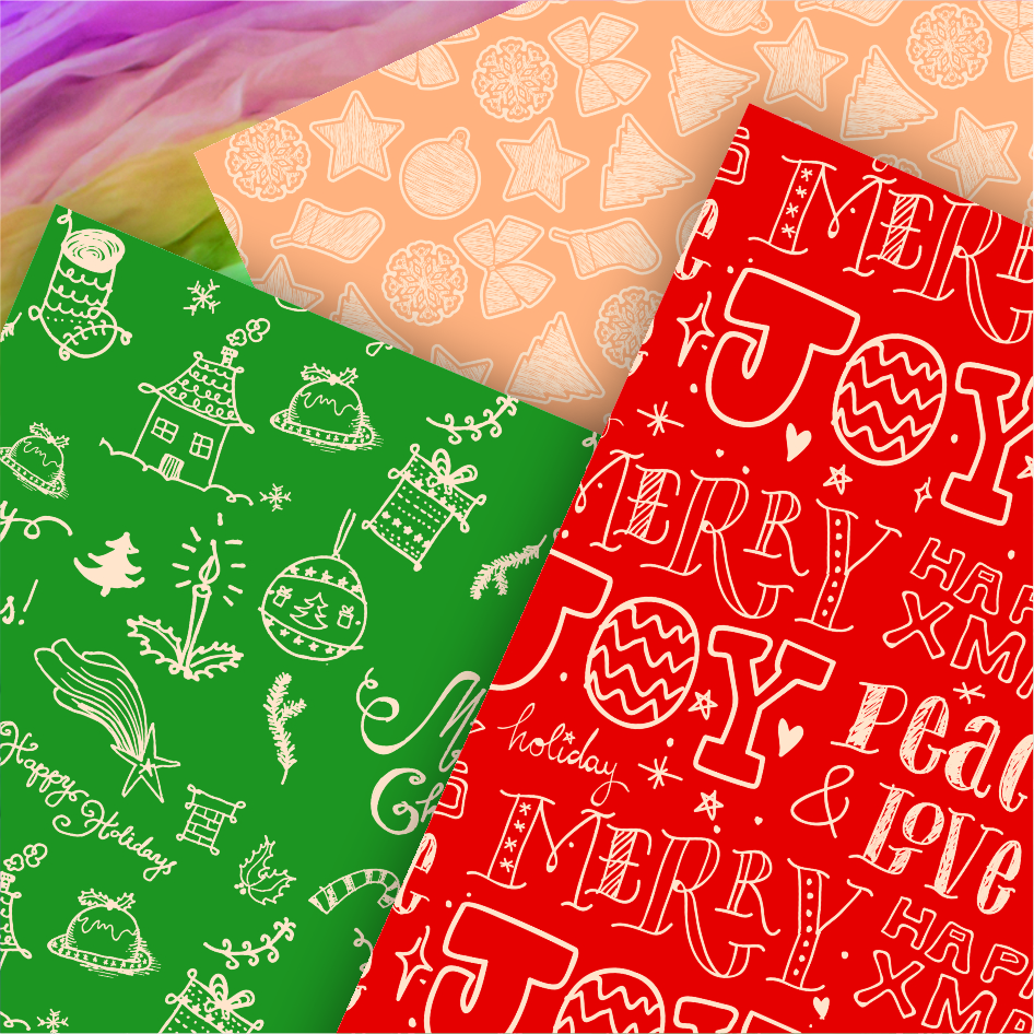 AW-PR-PMBM | Papel de Navidad con combinación roja y verde