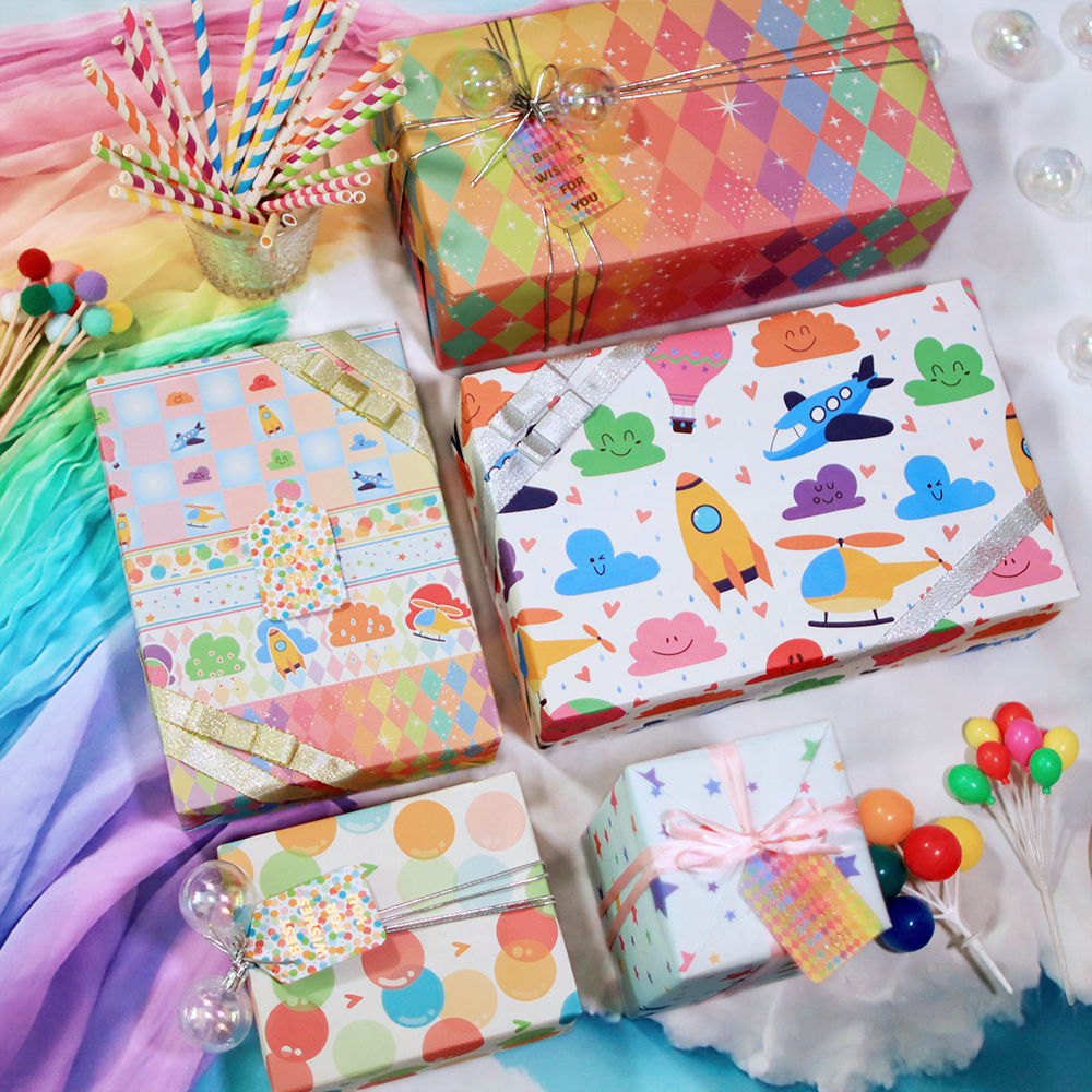 AW-PR-NTGN | Papel para regalo en colores frescos