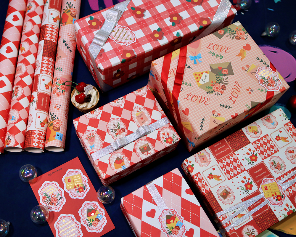 AW-PR-F9NG | Papel para regalo en tonos rojos