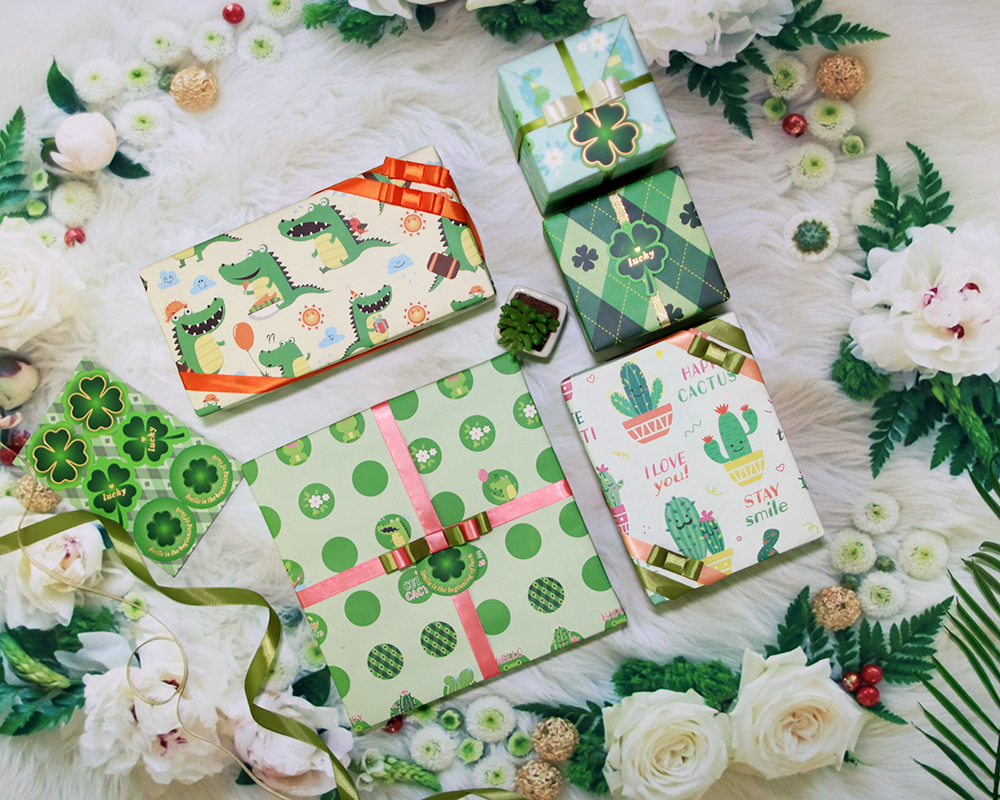 AW-PR-T7W9 | Papel para regalo en tonos verdes