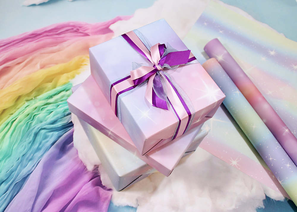 AW-PR-BRNJ | Papel para regalo con degradado arcoíris