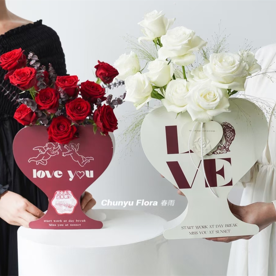 AW-CF-FVS7 | Caja floral en forma de corazón