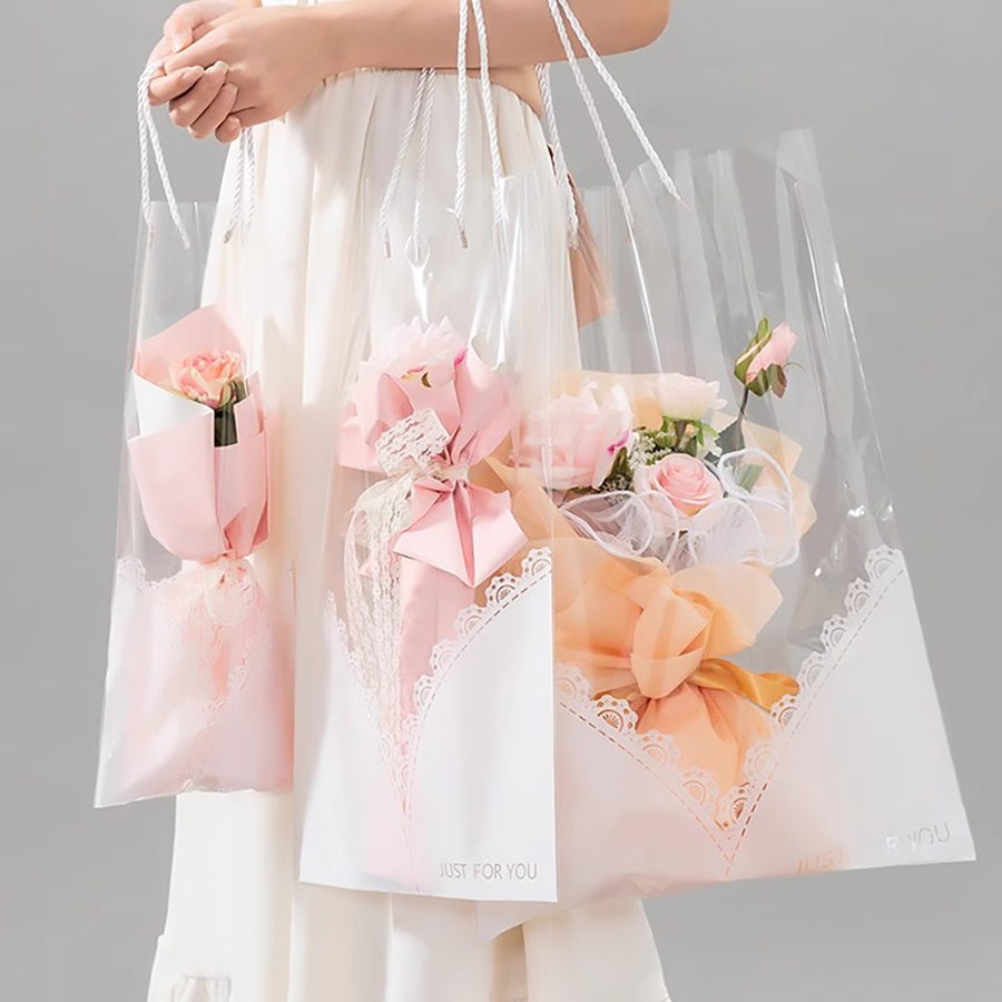 AW-BF-XX43 | Bolsa floral transparente con encaje