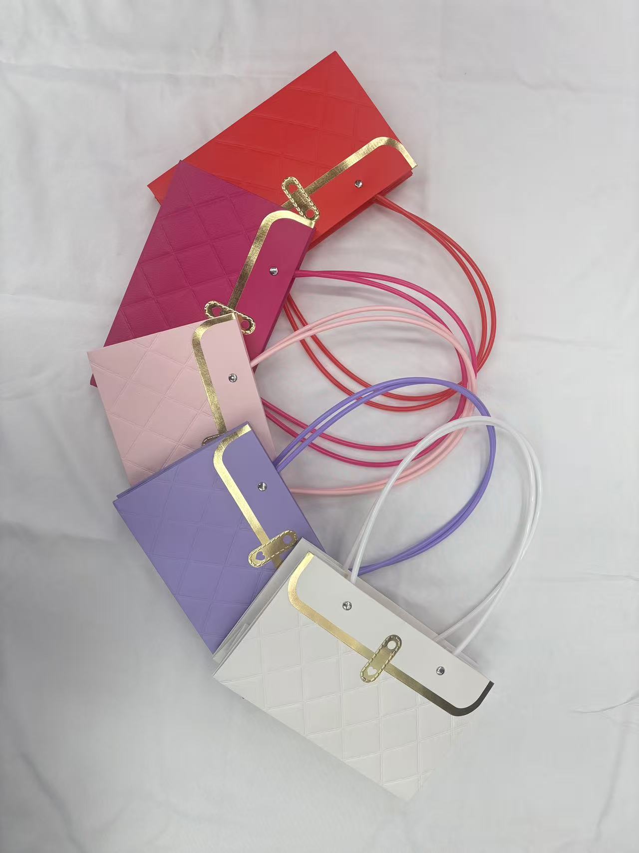 AW-BF-6TMD | Bolsa floral con asa tubular estilo tweed