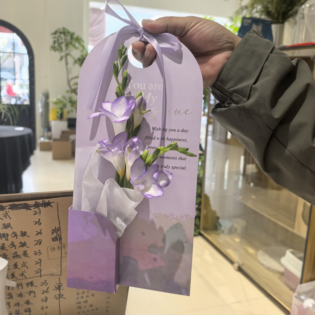 AW-BF-SZWQ | Bolsa floral de borde recto