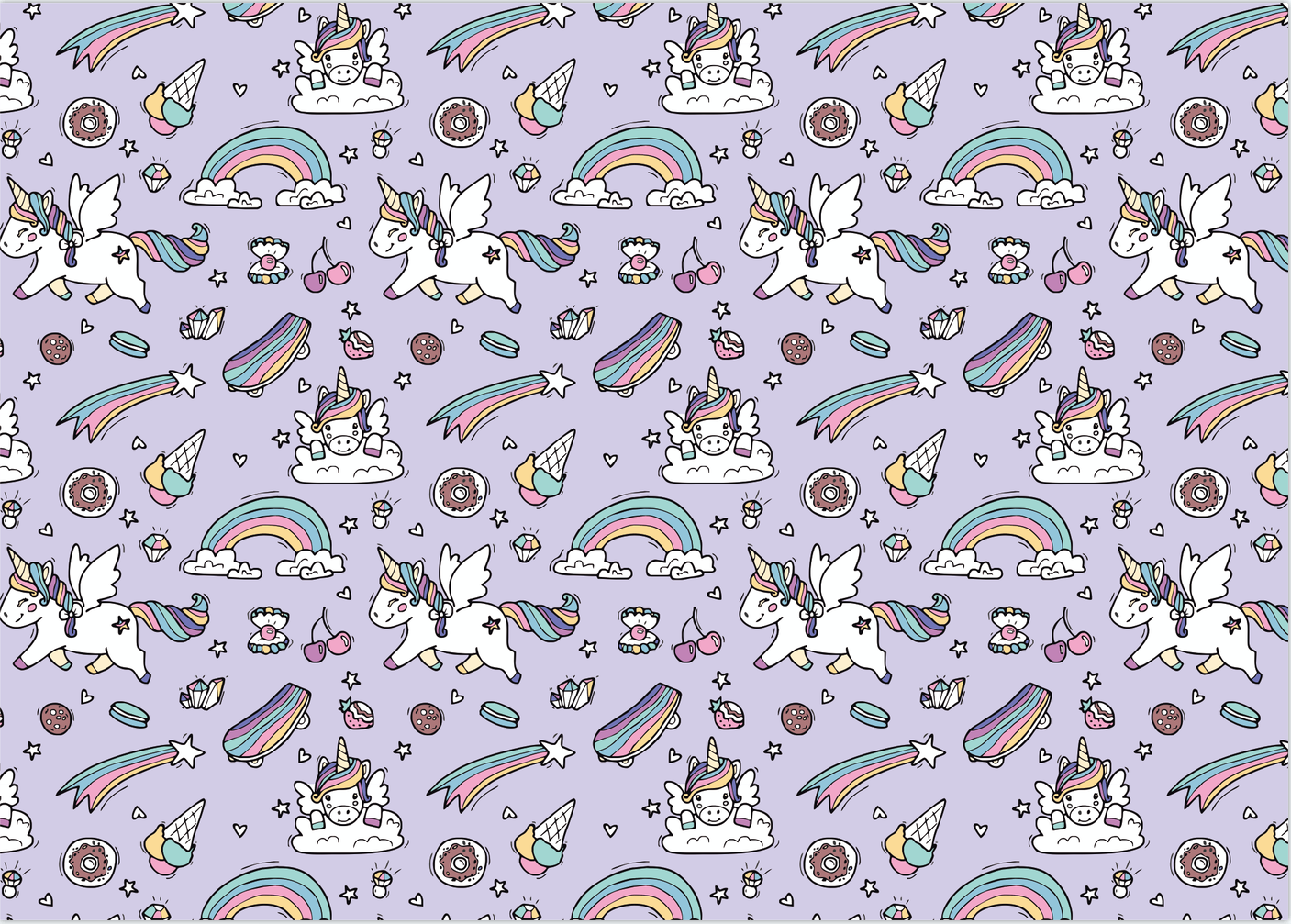 AW-PR-CRFH | Papel para regalo con unicornios