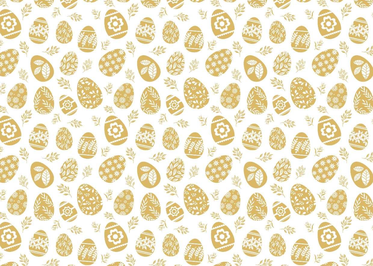 AW-PR-UZGR | Papel de Pascua negro con huevos dorados