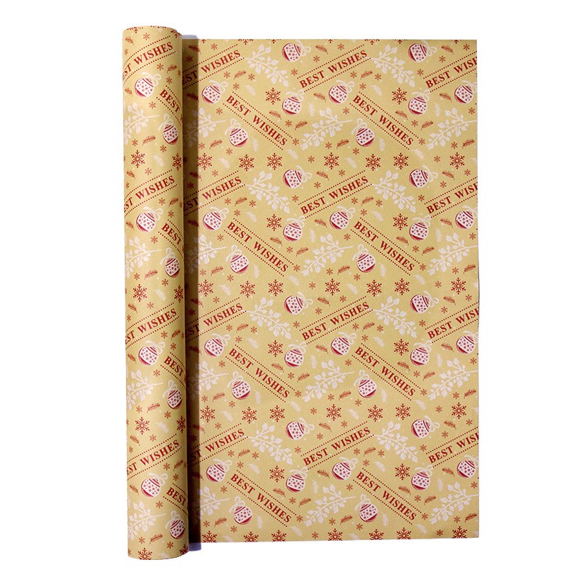 AW-PR-HYXB | Papel de Navidad rojo y blanco en papel kraft