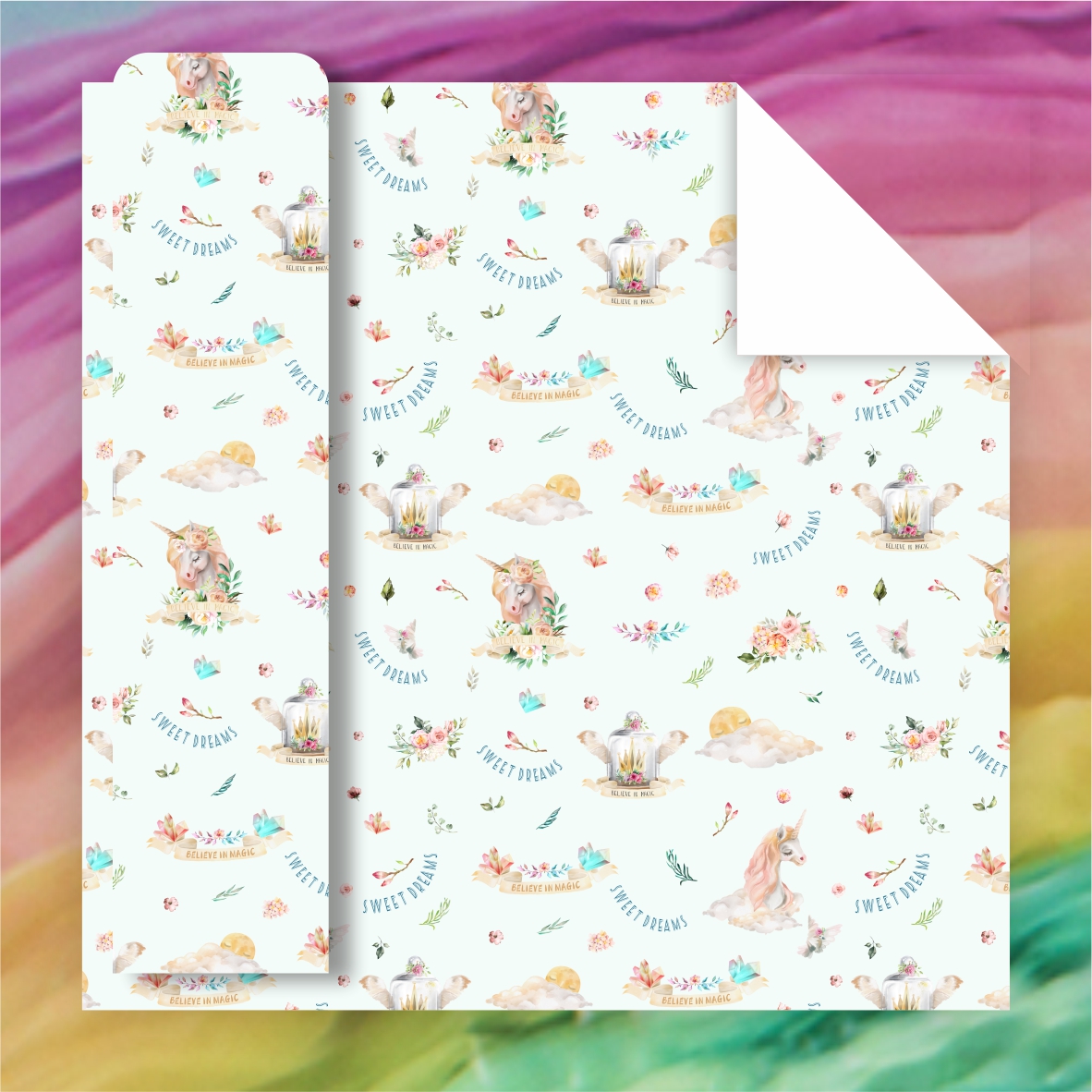 AW-PR-4436 | Papel para regalo con animales entre flores