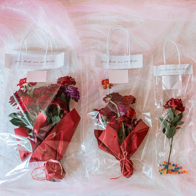 AW-BF-GHCR | Bolsa transparente para flores en tres tamaños