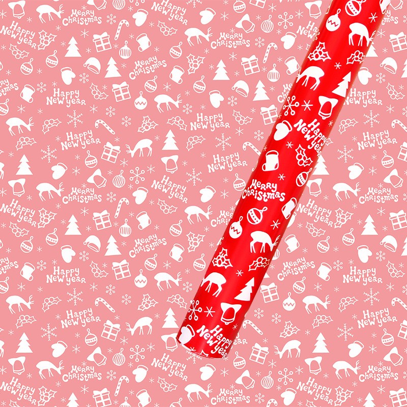 AW-PR-RXQY | Papel de Navidad rojo con campanas